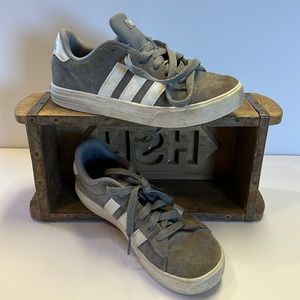Adidas gray with white stripe